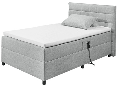 Elektrisches Boxspringbett MARIBORSKO grau 120x200cm halbfest