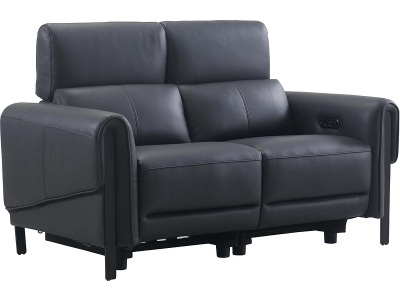 CONFORAMA, 2er Sofa ELIOT Echtleder schwarz