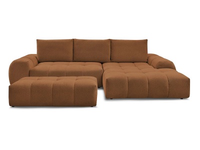 Bobochic, Ecksofa mit Hocker BOBOCHIC EVEREST Stoff chiniert orange