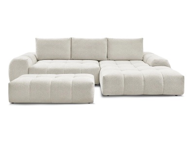 Bobochic, Ecksofa mit Hocker BOBOCHIC EVEREST Stoff chiniert weiss