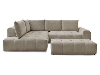 Bobochic, Ecksofa mit Hocker BOBOCHIC EVEREST Stoff chiniert taupe