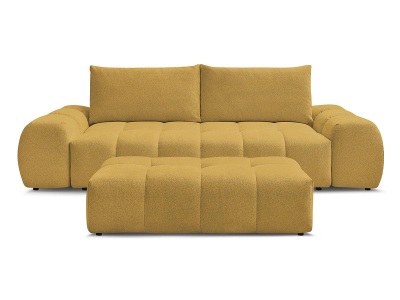 Bobochic, 3er Sofa mit Hocker BOBOCHIC EVEREST Stoff chiniert gelb