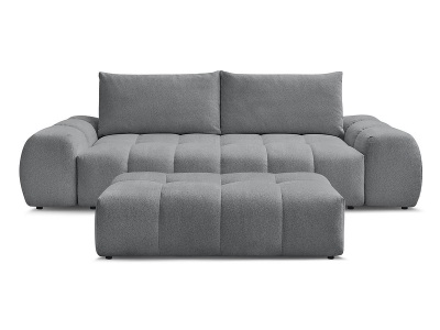 Bobochic, 3er Sofa mit Hocker BOBOCHIC EVEREST Stoff chiniert dunkelgrau