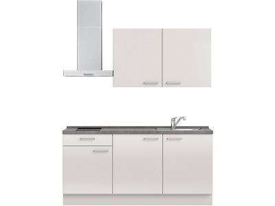 MODUSET, Komplette Küche mit Elektrogeräten MODUSET FLASH CLASSIC Seidengrau 60x180cm