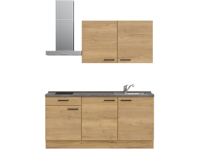 MODUSET, Komplette Küche mit Elektrogeräten MODUSET STRUCTURA CLASSIC Sierra Eiche 60x180cm