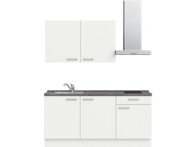 MODUSET, Komplette Küche mit Elektrogeräten MODUSET TOUCH CLASSIC Alpinweiß 60x180cm