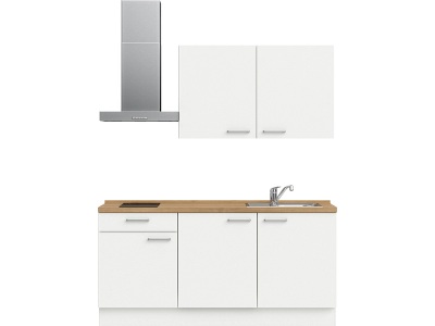 MODUSET, Komplette Küche mit Elektrogeräten MODUSET TOUCH CLASSIC Alpinweiß 60x180cm