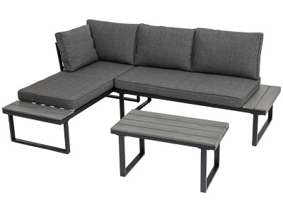 CONFORAMA, Garten-Set CHANIA Metall grau