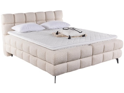 CONFORAMA, Boxspringbett NEBULA beige 180x200cm halbfest