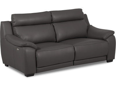 CONFORAMA, 3er Sofa BERGAMO Echtleder / Synthetisches Leder grau anthrazit, 3er Sofa BERGAMO Echtleder / Synthetisches Leder grau anthrazit