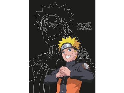 CONFORAMA, Decke NARUTO 110x150cm schwarz bedruckt