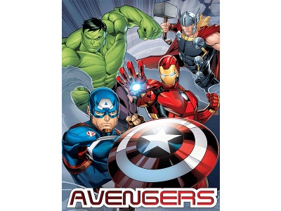 Disney, Decke AVENGERS 110x150cm grau bedruckt