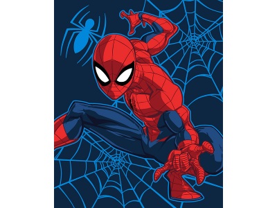 Disney, Decke SPIDERMAN 110x150cm blau bedruckt