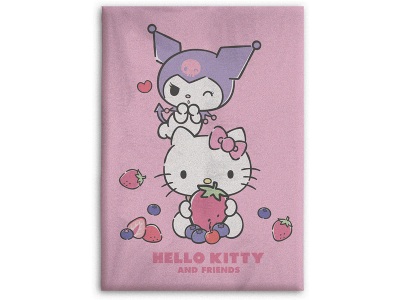 CONFORAMA, Decke HELLO KITTY 100x140cm rosa bedruckt
