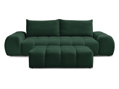 Bobochic, 3er Sofa mit Hocker BOBOCHIC EVEREST Stoff mit Textur grün, 3er Sofa mit Hocker BOBOCHIC EVEREST Stoff mit Textur grün