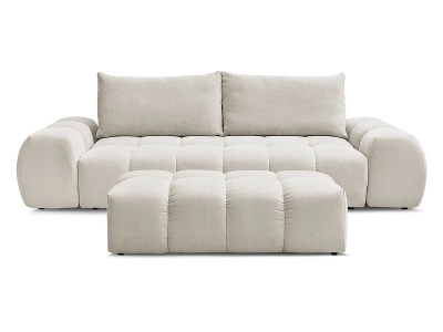 Bobochic, 3er Sofa mit Hocker BOBOCHIC EVEREST Stoff mit Textur beige, 3er Sofa mit Hocker BOBOCHIC EVEREST Stoff mit Textur beige