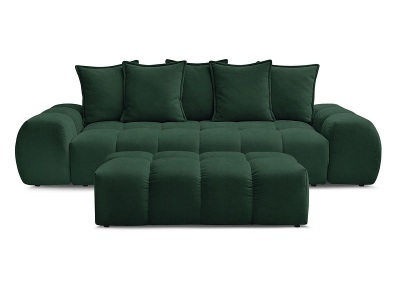 Bobochic, 3er Sofa mit Hocker BOBOCHIC EVEREST Stoff mit Textur grün, 3er Sofa mit Hocker BOBOCHIC EVEREST Stoff mit Textur grün