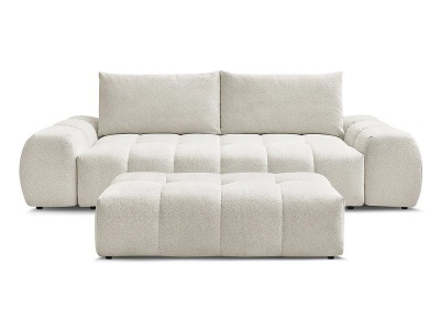 Bobochic, 3er Sofa mit Hocker BOBOCHIC EVEREST Stoff chiniert weiss, 3er Sofa mit Hocker BOBOCHIC EVEREST Stoff chiniert weiss