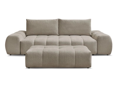 Bobochic, 3er Sofa mit Hocker BOBOCHIC EVEREST Stoff chiniert taupe, 3er Sofa mit Hocker BOBOCHIC EVEREST Stoff chiniert taupe