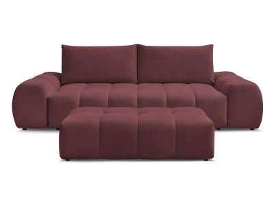 Bobochic, 3er Sofa mit Hocker BOBOCHIC EVEREST Stoff chiniert rot, 3er Sofa mit Hocker BOBOCHIC EVEREST Stoff chiniert rot