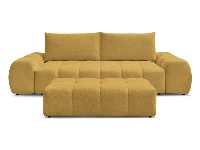 Bobochic, 3er Sofa mit Hocker BOBOCHIC EVEREST Stoff chiniert gelb, 3er Sofa mit Hocker BOBOCHIC EVEREST Stoff chiniert gelb
