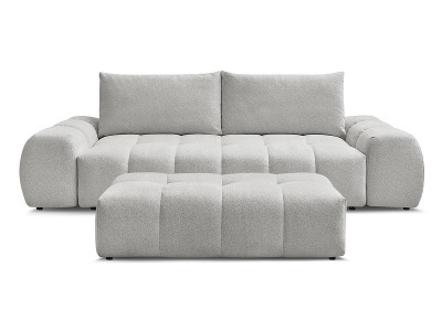 Bobochic, 3er Sofa mit Hocker BOBOCHIC EVEREST Stoff chiniert hellgrau, 3er Sofa mit Hocker BOBOCHIC EVEREST Stoff chiniert hellgrau