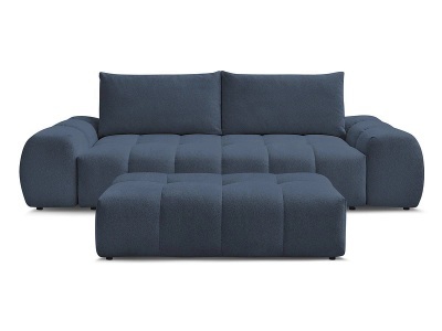 Bobochic, 3er Sofa mit Hocker BOBOCHIC EVEREST Stoff chiniert dunkelblau, 3er Sofa mit Hocker BOBOCHIC EVEREST Stoff chiniert dunkelblau