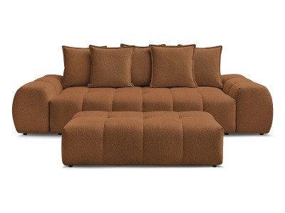 Bobochic, 3er Sofa mit Hocker BOBOCHIC EVEREST Stoff chiniert orange, 3er Sofa mit Hocker BOBOCHIC EVEREST Stoff chiniert orange