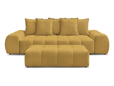 Bobochic, 3er Sofa mit Hocker BOBOCHIC EVEREST Stoff chiniert gelb, 3er Sofa mit Hocker BOBOCHIC EVEREST Stoff chiniert gelb