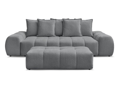 Bobochic, 3er Sofa mit Hocker BOBOCHIC EVEREST Stoff chiniert dunkelgrau, 3er Sofa mit Hocker BOBOCHIC EVEREST Stoff chiniert dunkelgrau