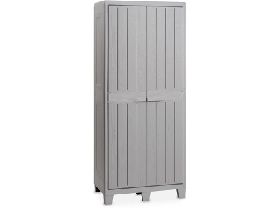 CONFORAMA, Gartenschrank FLORIDA 2 drehtür(en) Polypropylen hellgrau