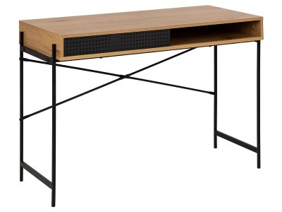 mutoni scandi, Schreibtisch Angie Wildeiche Papier Schiebetür 110x50x75cm, AC Design Schreibtisch »Angus«
