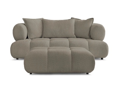 Bobochic, 2er Sofa mit Hocker BOBOCHIC ALYA Boucle-Stoff taupe, 2er Sofa mit Hocker BOBOCHIC ALYA Boucle-Stoff taupe