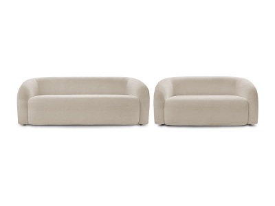 Bobochic, 2er + 3er Sofa BOBOCHIC ELINA Boucle-Stoff beige, 2er + 3er Sofa BOBOCHIC ELINA Boucle-Stoff beige