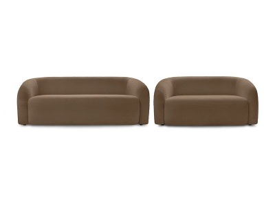 Bobochic, 2er + 3er Sofa BOBOCHIC ELINA Boucle-Stoff rotbraun, 2er + 3er Sofa BOBOCHIC ELINA Boucle-Stoff rotbraun