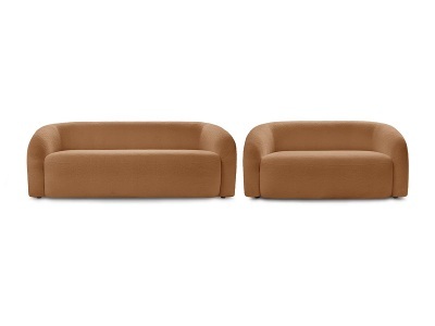 Bobochic, 2er + 3er Sofa BOBOCHIC ELINA Boucle-Stoff orange, 2er + 3er Sofa BOBOCHIC ELINA Boucle-Stoff orange