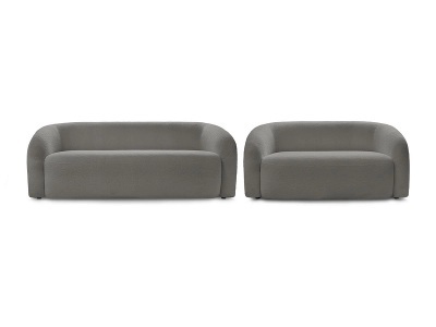 Bobochic, 2er + 3er Sofa BOBOCHIC ELINA Boucle-Stoff dunkelgrau, 2er + 3er Sofa BOBOCHIC ELINA Boucle-Stoff dunkelgrau
