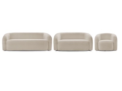 Bobochic, 2er + 3er Sofa BOBOCHIC ELINA Boucle-Stoff beige, 2er + 3er Sofa BOBOCHIC ELINA Boucle-Stoff beige