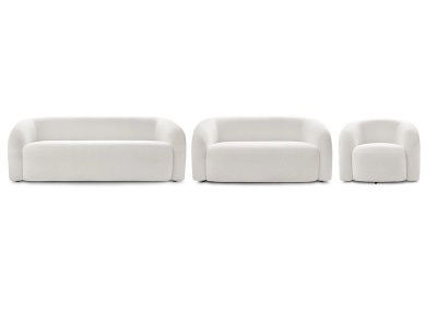 Bobochic, 2er + 3er Sofa BOBOCHIC ELINA Boucle-Stoff weiss, 2er + 3er Sofa BOBOCHIC ELINA Boucle-Stoff weiss