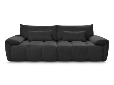 Bobochic, 3er Sofa BOBOCHIC IVANE Stoff mit Textur schwarz