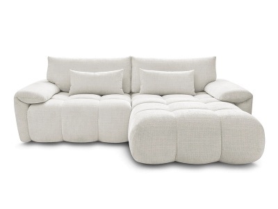 Bobochic, Ecksofa BOBOCHIC IVANE Stoff mit Textur weiss