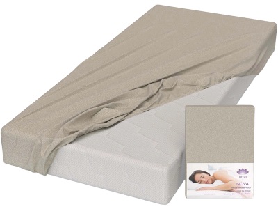 LOTUS BEDDING, LOTUS BEDDING Fixleintuch NOVA 90x200cm taupe