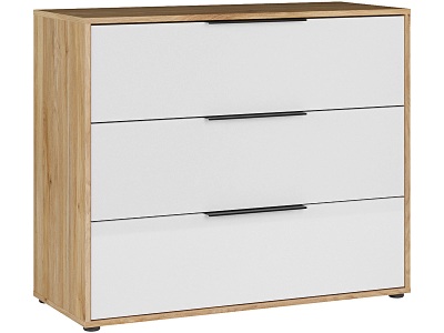 CONFORAMA, Kommode ALABAMA 3 Schubladen 41.4x97.9x81.7cm weiss glänzend glitzernd
