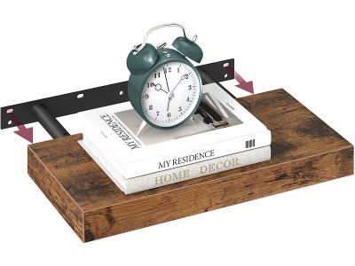 SONGMICS, Wandregal SONGMICS RUSTIK 40x20x3.8cm vintage braun