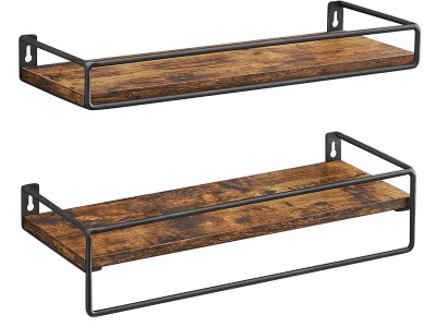 SONGMICS, Wandregal SONGMICS RUSTIK 40x15.5x5cm vintage braun