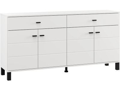 CONFORAMA, Kommode ALMOND 4 Türen 2 Schubladen 35x154x77.5cm weiss melamin