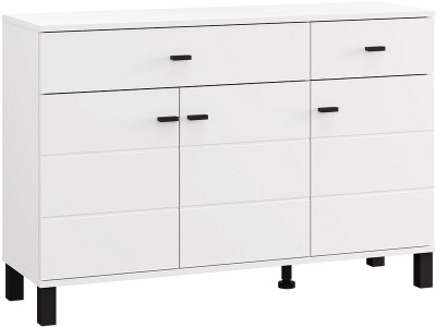 CONFORAMA, Kommode ALMOND 3 Türen 2 Schubladen 35x115.5x77.5cm weiss melamin