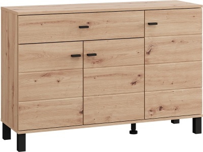 CONFORAMA, Kommode ALMOND 3 Türen 1 Schublade 35x115.5x77.5cm artisan eiche melamin