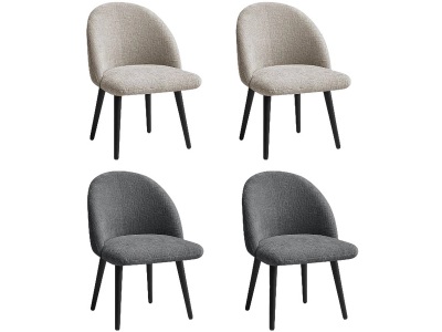 Bobochic, BOBOCHIC Set mit 4 Stühlen LALIE Stoff beige