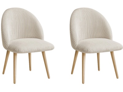 Bobochic, BOBOCHIC Set mit 2 Stühlen LALIE Stoff beige